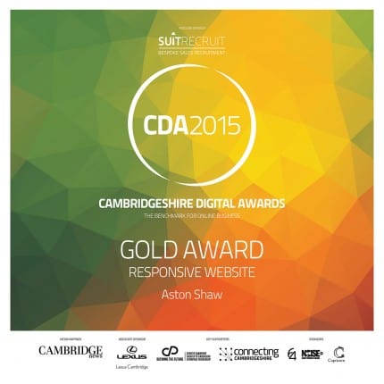 Cambridgeshire digital gold award logo 2015